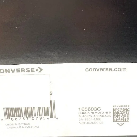 Converse Women's Size 165603C CTAS CHUCK 70 MOTO High Neighborhood Black Sneaker - Picture 10 of 10